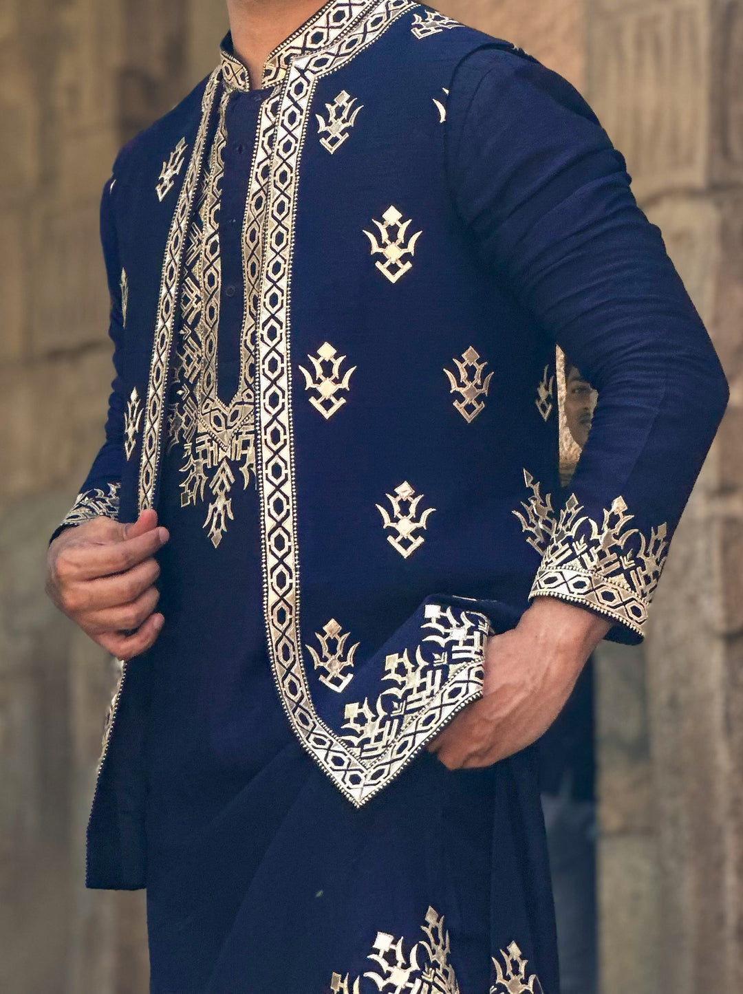 Succession Short Open Kurta Jacket Set