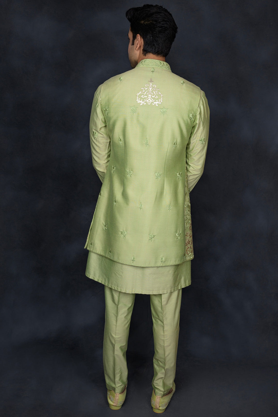 Radiant Long Open Jacket & Kurta Set