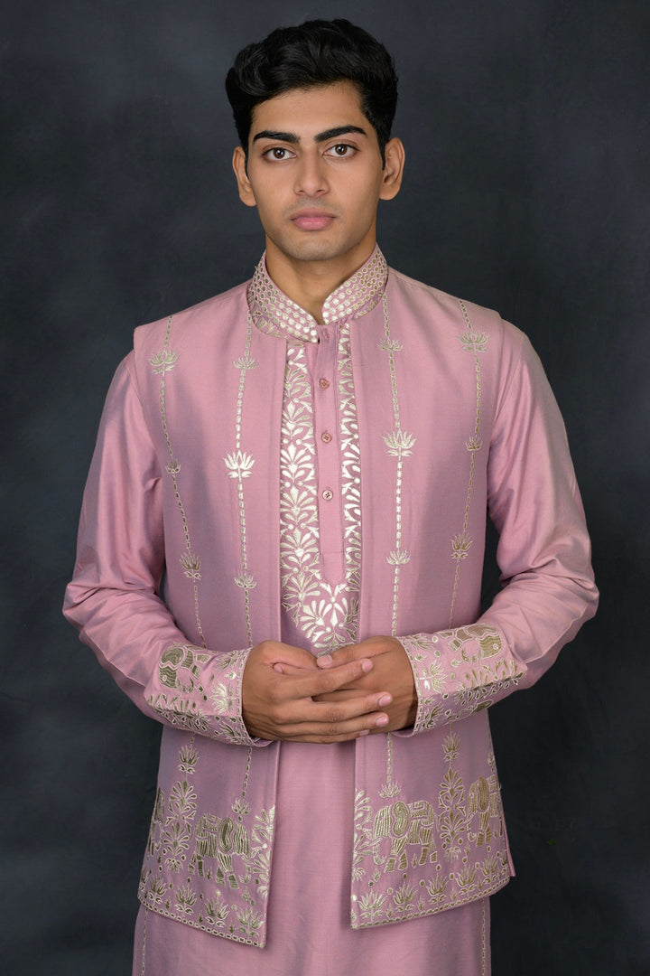 Exquisite Short Open Jacket & Kurta Set