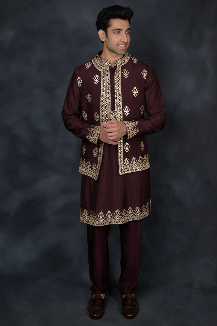 Bold Boundaries Short Open Jacket & Kurta Set