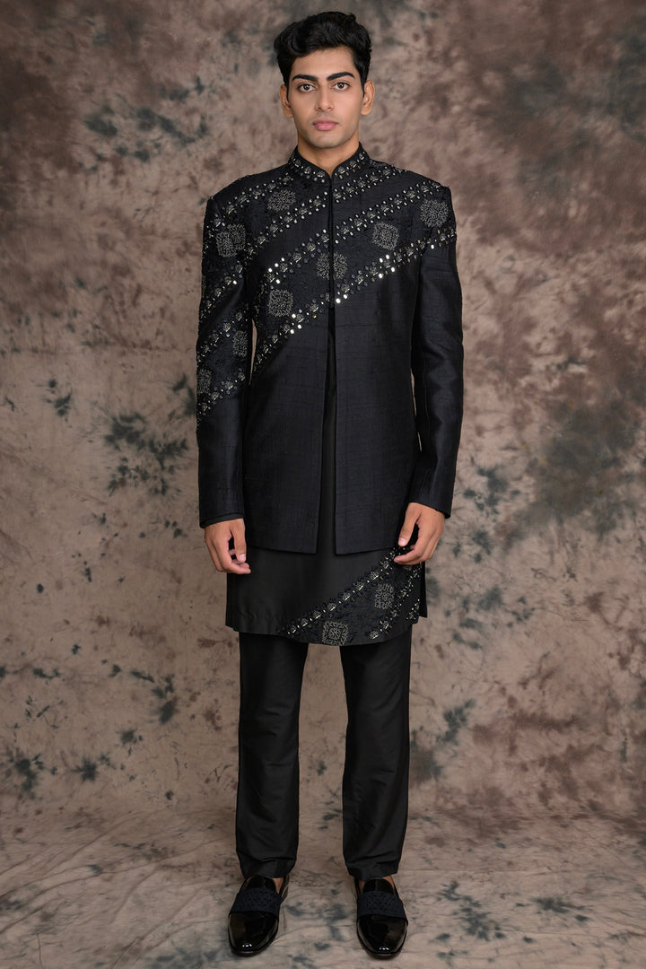 Luster Long Jacket & Kurta Set