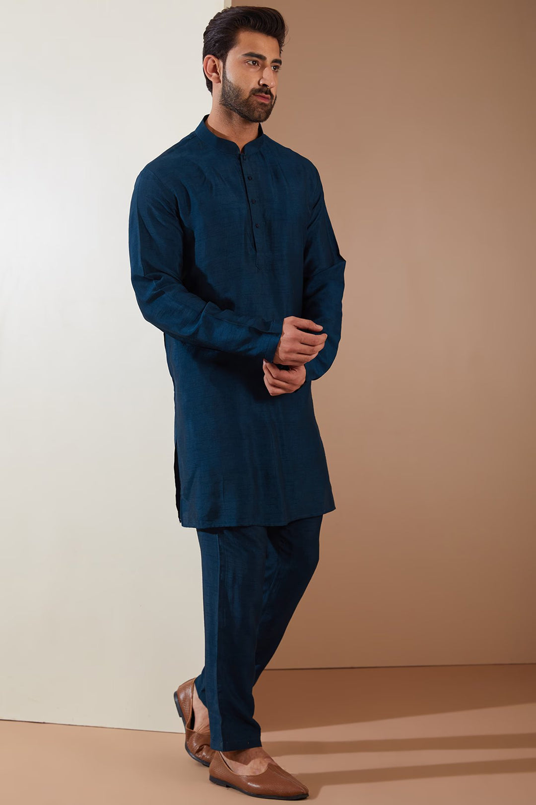 Slick Long Jacket & Kurta Set