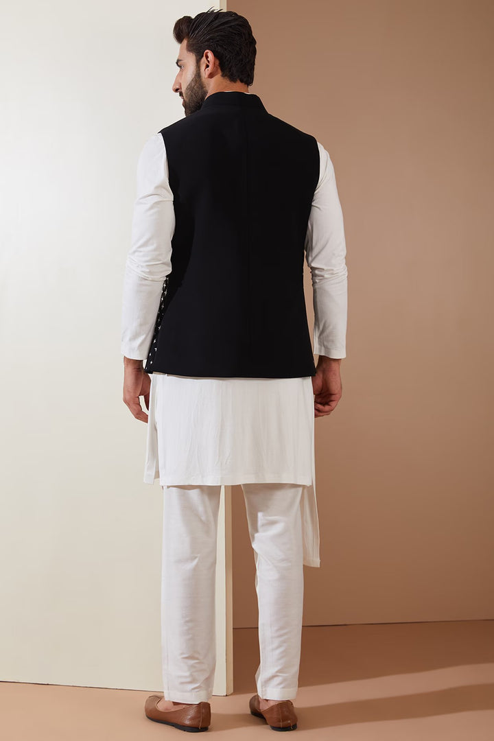 Sharp Short Open Jacket & Kurta Set