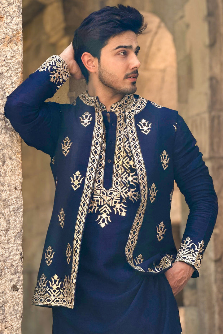 Succession Short Open Kurta Jacket Set